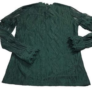 Meiling Forest green high neck top lace  SzS